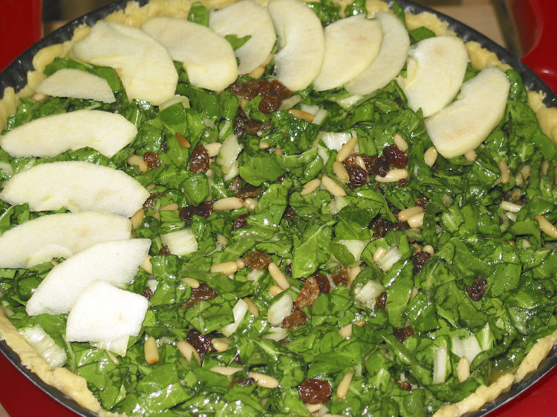 tourte de blettes en préparation