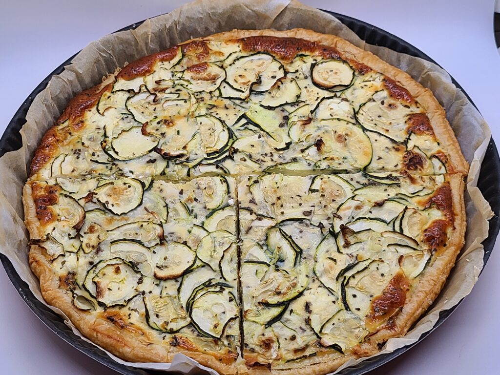 Tarte aux courgettes et au fromage de brebis